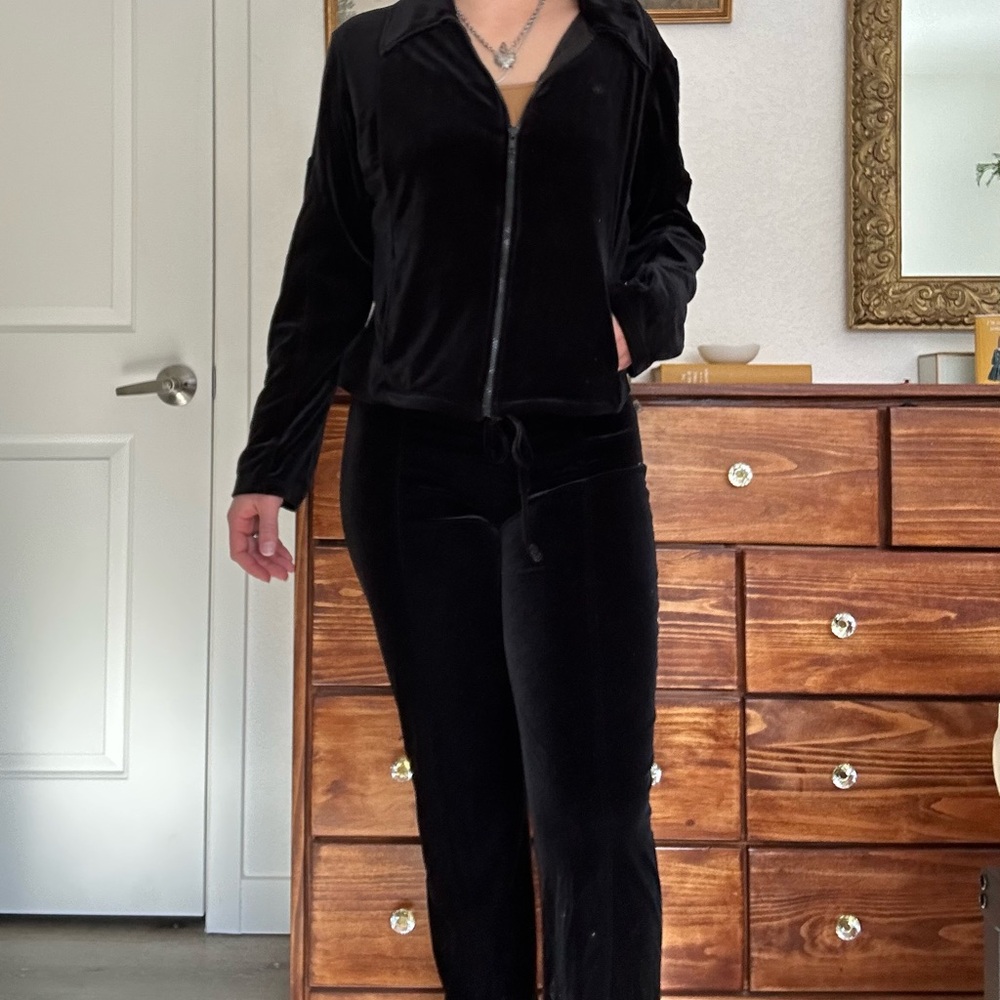 Black Velour Women's Jumpsuit